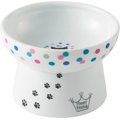 Necoichi Raised Cat Food Bowl, Colorful Dots, Regular