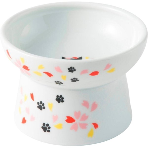 Necoichi Extra Wide Raised Basic Edition Non-Skid Elevated Cat Bowl, Grey, 1.5-cup, 2 count