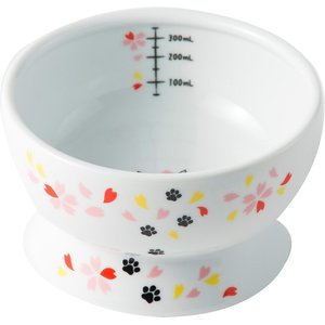 Necoichi Ceramic Elevated Cat Water Bowl, Sakura, 12.2-oz