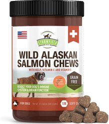 Strawfield Pets Wild Alaskan Salmon Chews Grain-Free Dog Supplement, 120 count