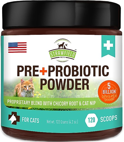 Strawfield Pets Pre + Probiotic Powder Cat Supplement