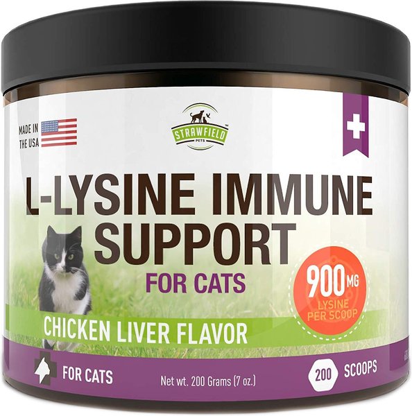 Strawfield Pets L-Lysine Immune Support Cat Supplement, 7-oz jar slide 1 of 5