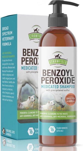 Strawfield Pets Benzoyl Peroxide Medicated Dog & Cat Shampoo, 16-oz bottle slide 1 of 5