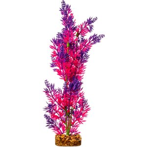 GloFish Plastic Aquarium Plant, Purple/Pink, Large