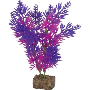 GloFish Plastic Aquarium Plant, Purple/Pink, Medium