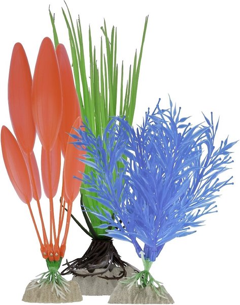 GloFish Aquarium Plant Variety Pack, 3 count, Blue/Green/Orange slide 1 of 4