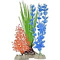GloFish Aquarium Plant Variety Pack, 3 count, Orange/Green/Blue
