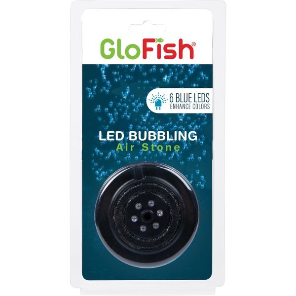 GLOFISH LED Round Bubbling Air Stone, Black