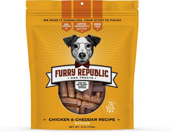 Furry Republic Sticks Chicken & Cheddar Recipe Grain-Free Dog Treats, 6-oz bag slide 1 of 5