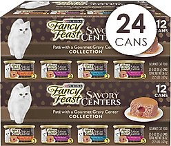 Fancy Feast Savory Centers Variety Pack Canned Cat Food, 3-oz, case of 24