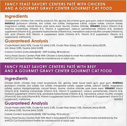 Fancy Feast Savory Centers Variety Pack Canned Cat Food, 3-oz, case of 24