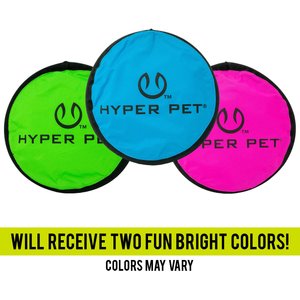 Hyper Pet Flippy Flopper Flying Disc Dog Toy, Color Varies, 9-in, 2 pack