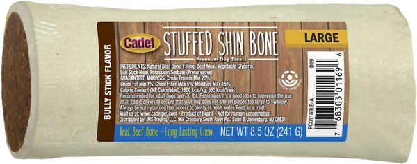 Cadet Gourmet Stuffed Shin Bully Stick Flavor Dog Bone, 5-in slide 1 of 9