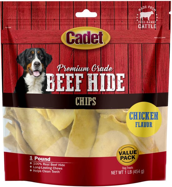 Cadet Premium Grade Chicken Flavor Rawhide Chips Dog Treats, 1-lb bag slide 1 of 8