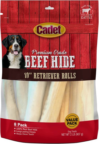 Cadet Premium Grade Beef Hide Retriever Rolls Dog Treats, 2-lb bag slide 1 of 6