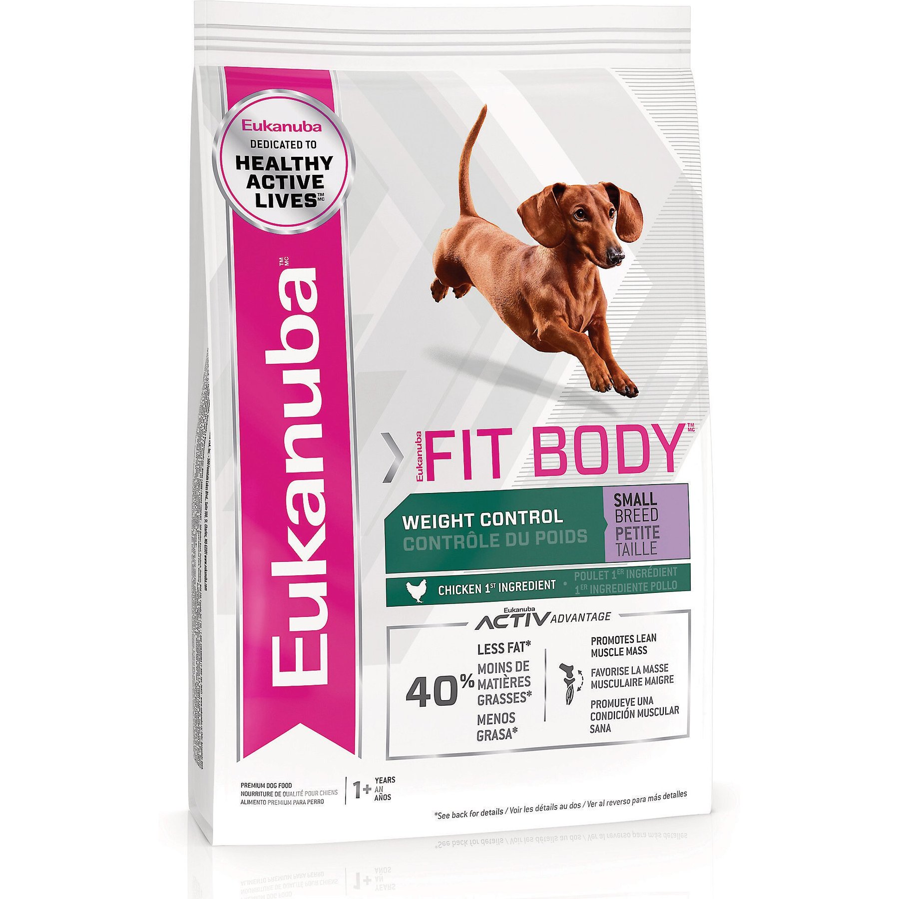EUKANUBA Fit Body Weight Control Small Breed Dry Dog Food, 4-lb