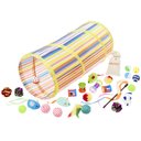 Frisco Plush, Teaser, Ball & Tunnel Variety Pack Cat Toy with Catnip, Multi-Color