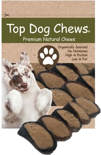 Top Dog Chews Pork Jerky Filled Cow Hooves Dog Treat