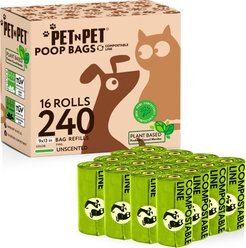 PET N PET Compostable Poop Bags, 240 count