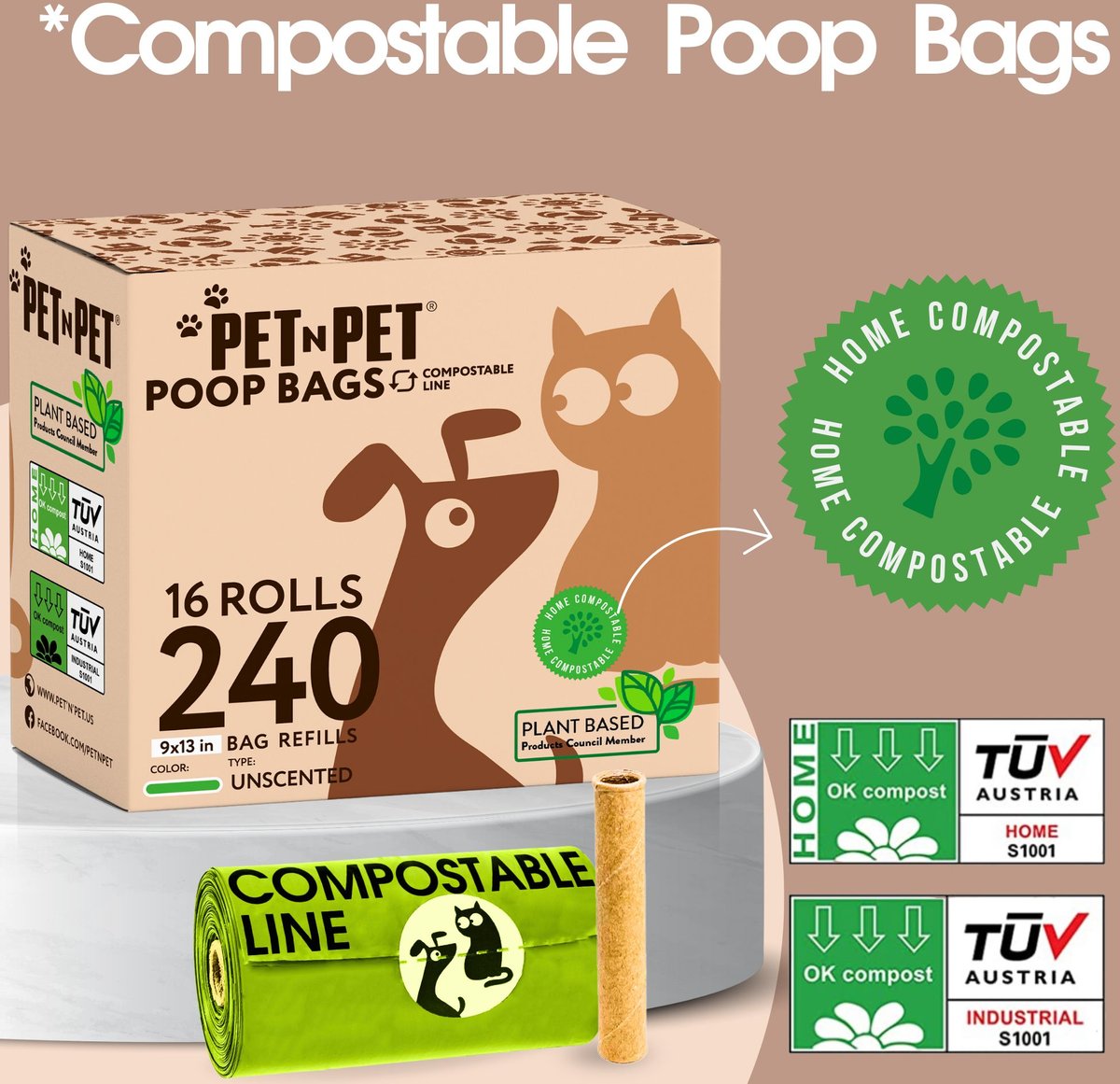 PET N PET Compostable Poop Bags 240 count Chewy