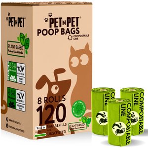 PET N PET Compostable Poop Bags, 120 count