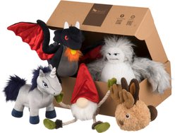 P.L.A.Y. Pet Lifestyle & You Mythical Creatures Set Squeaky Plush Dog Toy, 5 count
