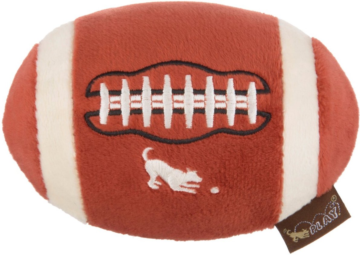 plush football dog toy