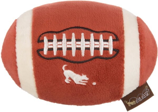 P.L.A.Y. Pet Lifestyle & You Football Squeaky Plush Dog Toy, Small slide 1 of 4