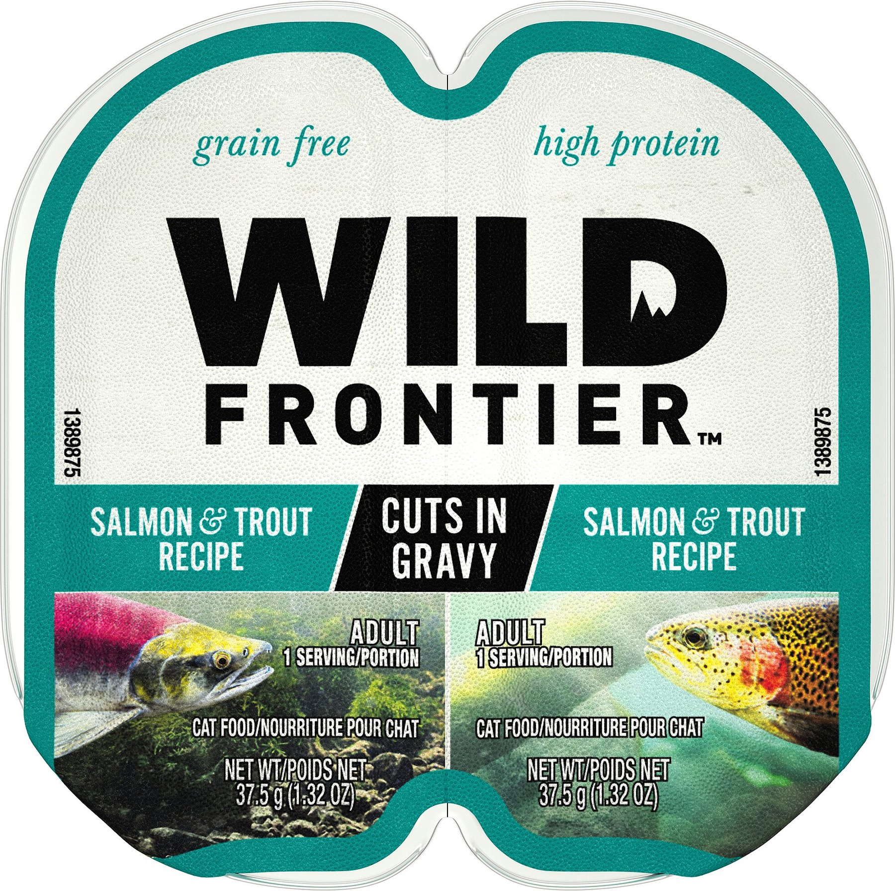 Wild Frontier Salmon Trout Recipe Cuts in Gravy Adult Grain Free Wet Cat Food Trays