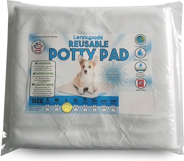 Lennypads Ultra Absorbent Washable Dog Pee Pads, White, Large: 23 x 27-in, 1 count, Unscented slide 1 of 8