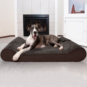 FurHaven Ultra Plush Luxe Lounger Orthopedic Cat & Dog Bed with Removable Cover, Chocolate, Giant