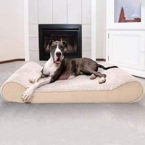 FurHaven Ultra Plush Luxe Lounger Orthopedic Cat & Dog Bed w/Removable Cover, Cream, Giant
