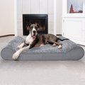 FurHaven Ultra Plush Luxe Lounger Orthopedic Cat & Dog Bed with Removable Cover, Gray, Giant