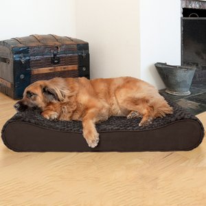 FurHaven Ultra Plush Luxe Lounger Orthopedic Cat & Dog Bed w/Removable Cover, Chocolate, Jumbo Plus