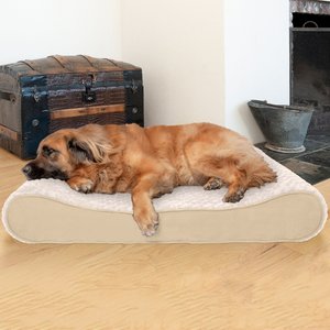 FurHaven Ultra Plush Luxe Lounger Orthopedic Cat & Dog Bed w/Removable Cover, Cream, Jumbo Plus