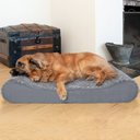 FurHaven Ultra Plush Luxe Lounger Orthopedic Cat & Dog Bed with Removable Cover, Gray, Jumbo Plus