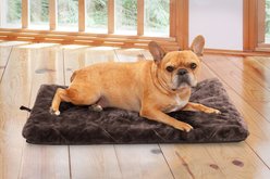 FurHaven Orthopedic Plush Fur Dog Crate Mat, Espresso, Medium
