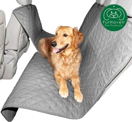 Show full view: FurHaven Quilted Hammock Car Seat Cover, Gray slide 4 of 8