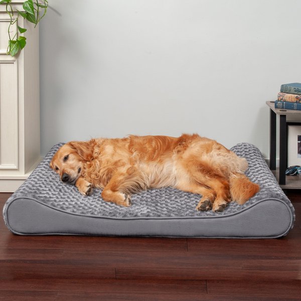 FurHaven Ultra Plush Luxe Lounger Orthopedic Cat & Dog Bed w/Removable Cover, Gray, Jumbo slide 1 of 10