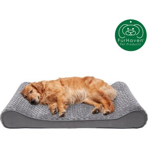 FurHaven Ultra Plush Luxe Lounger Orthopedic Cat & Dog Bed with Removable Cover, Gray, Jumbo