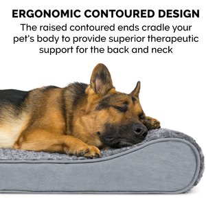 FurHaven Ultra Plush Luxe Lounger Orthopedic Cat & Dog Bed with Removable Cover, Gray, Jumbo