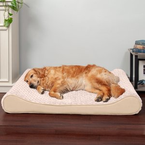 FurHaven Ultra Plush Luxe Lounger Orthopedic Cat & Dog Bed with Removable Cover, Cream, Jumbo
