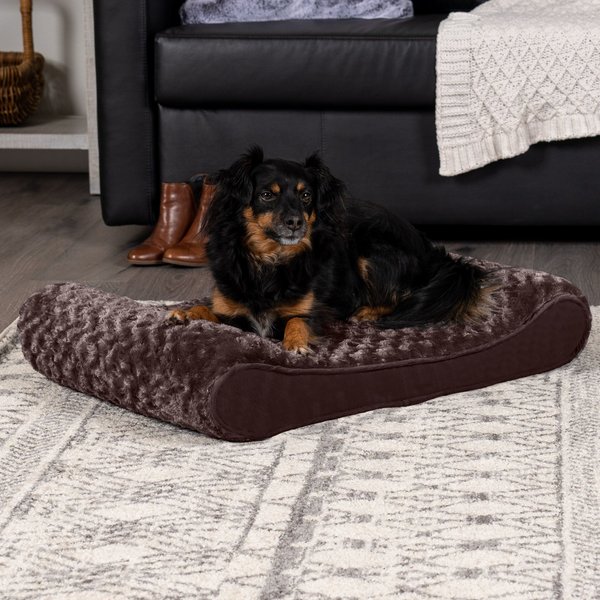 FurHaven Ultra Plush Luxe Lounger Orthopedic Cat & Dog Bed w/Removable Cover, Chocolate, Medium slide 1 of 10