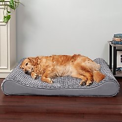FurHaven Ultra Plush Luxe Lounger Orthopedic Cat & Dog Bed with Removable Cover, Gray, Large slide 1 of 9