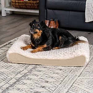 FurHaven Ultra Plush Luxe Lounger Orthopedic Cat & Dog Bed with Removable Cover, Cream, Medium
