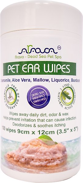 Arava Dead Sea Pet Spa Dog & Cat Ear Wipes, 100 count slide 1 of 2