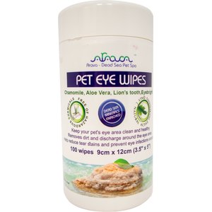 Arava Dead Sea Pet Spa Dog & Cat Eye Wipes, 100 count
