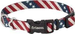 Frisco American Flag Polyester Dog Collar, Small: 10 to 14-in neck, 5/8-in wide