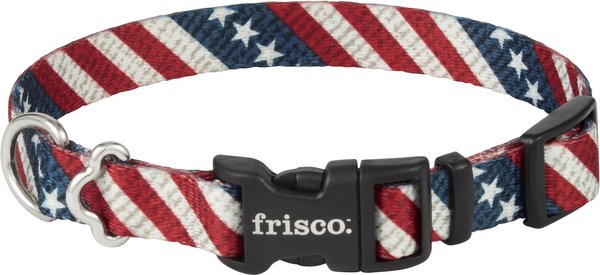 Frisco American Flag Polyester Dog Collar, Small: 10 to 14-in neck, 5/8-in wide slide 1 of 6