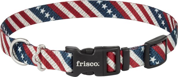 FRISCO American Flag Polyester Dog Collar, Medium: 14 to 20-in neck, 3/ ...